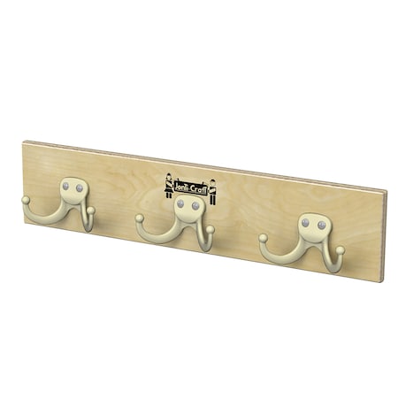 Jonti-Craft Wall Mount Coat Rail, 3 Hooks 0755JC